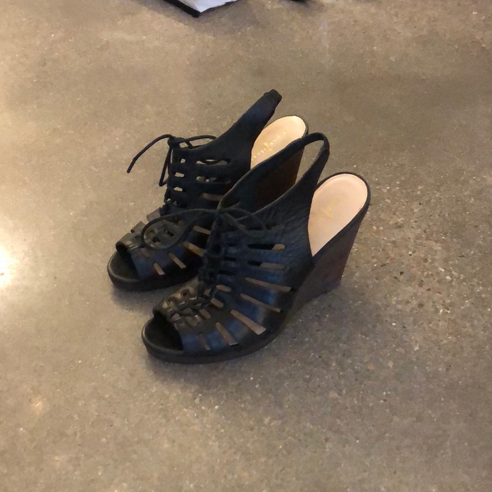 Cole Haan lace up wedge sandal